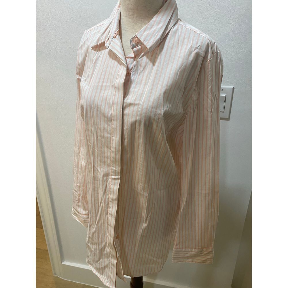 Comoblack Striped Button Down Top